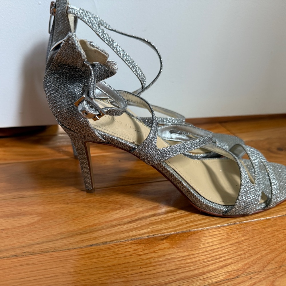 Marc Fisher Metallic Silver Heels